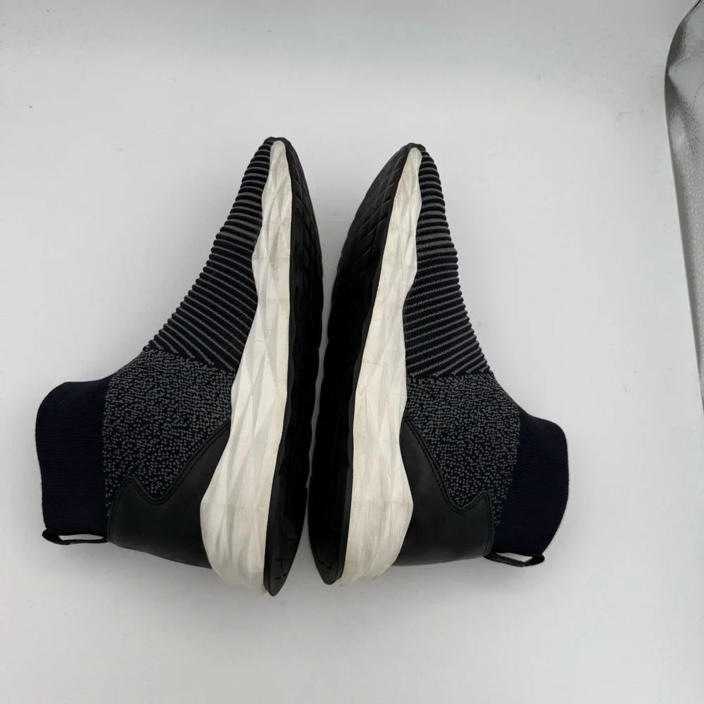 Ash - women’s Spot Trainers navy grey ribbed knit & leather slip on shoes 8 / 38